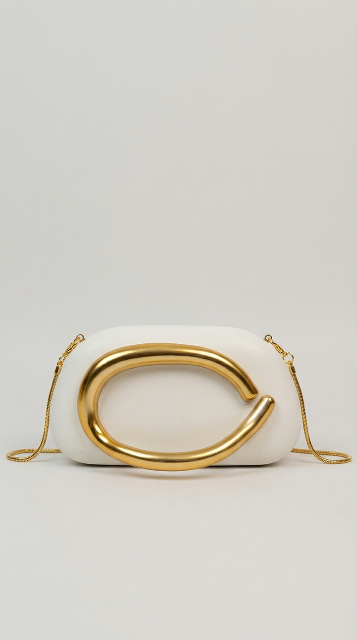 Arc Clasp Crossbody Bag – Ivory &amp; Gold