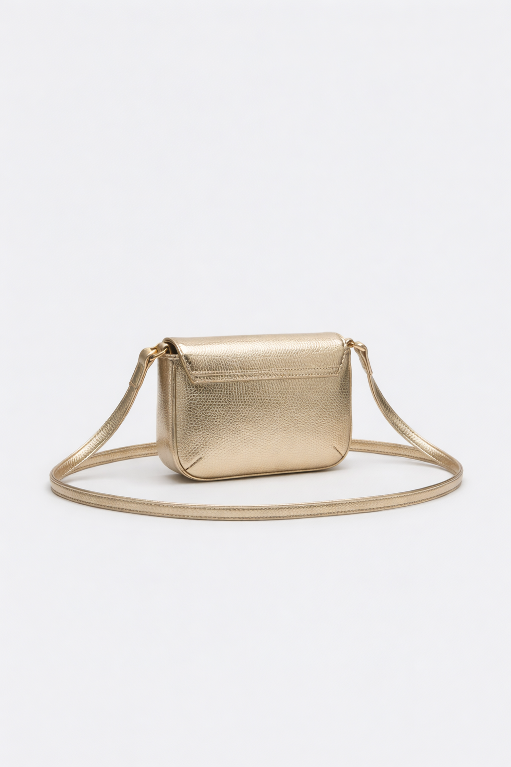 Pebbled Metallic Mini Bag – Gold