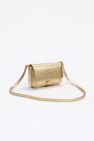 Pebbled Metallic Mini Bag – Gold