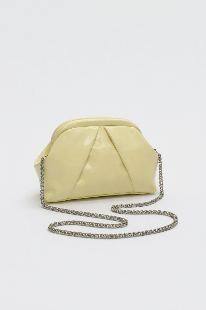 The Nova Ruched Clutch | Powder Yellow