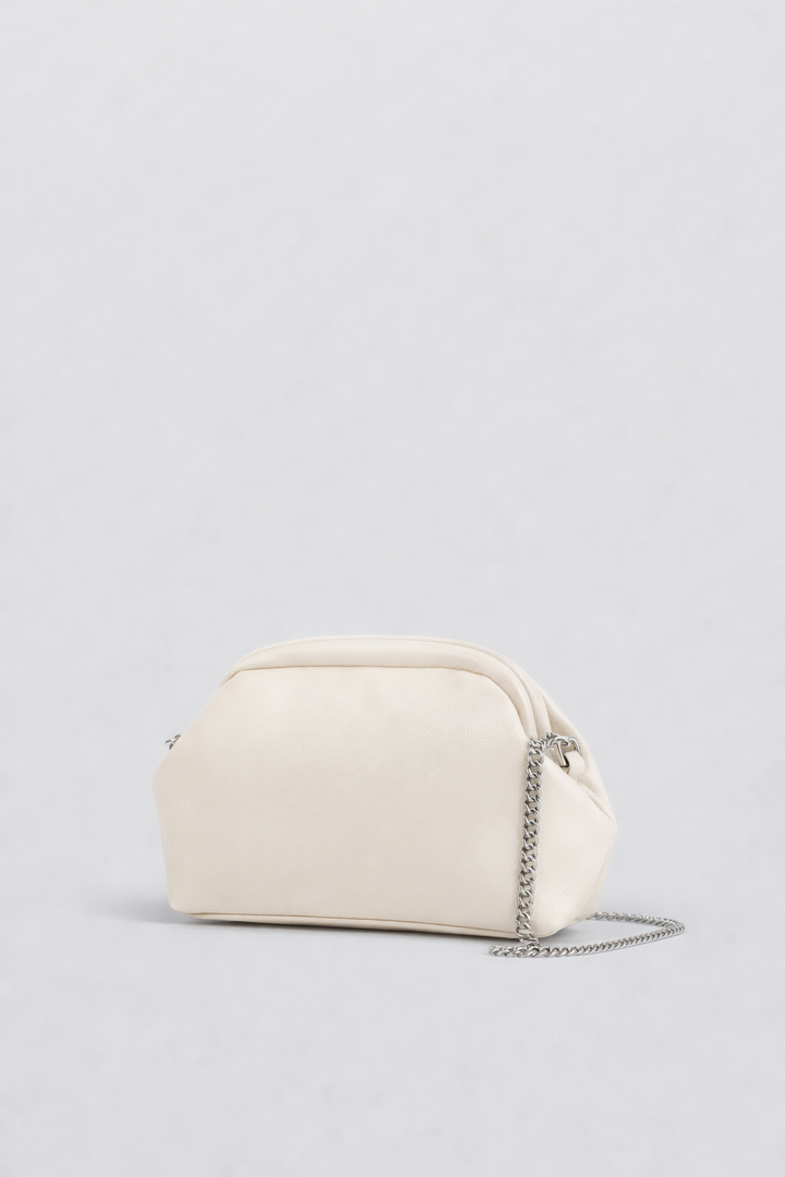 The Nova Ruched Clutch | Beige