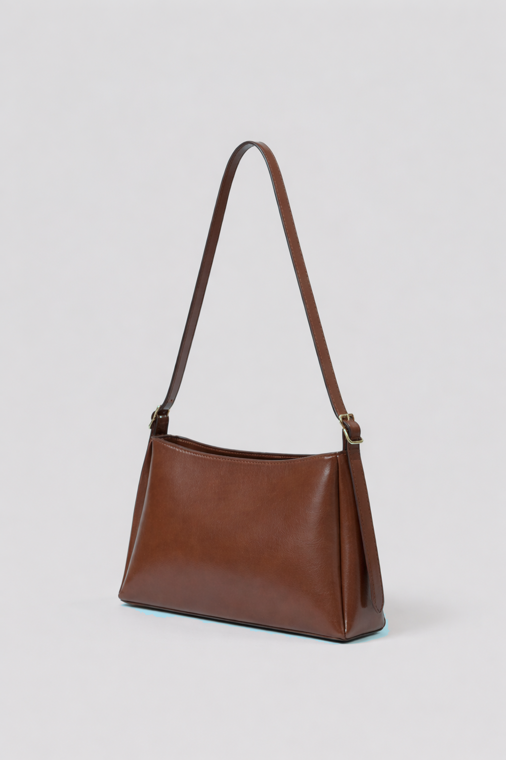 Studded Leather Shoulder Bag - Chestnut