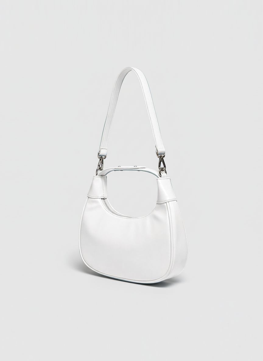 The Ivory Nova Studded Shoulder Bag | White