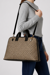 Signature Geometric Tote - Black