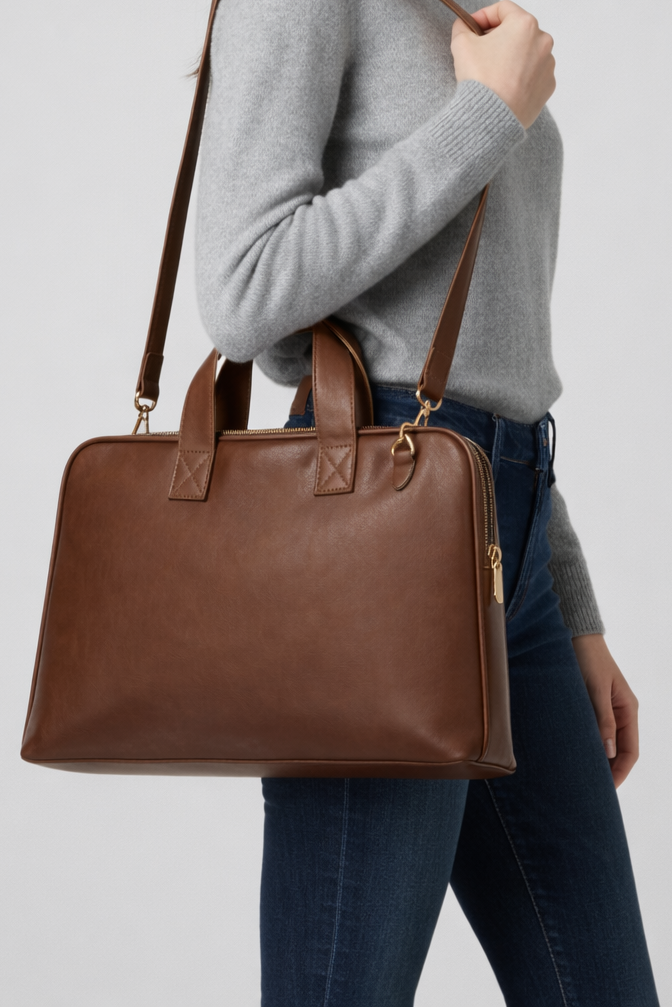 The Havva Dose Executive Briefcase - Brown