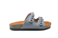 Desert Luxe Studded Comfort Sandals - Denim