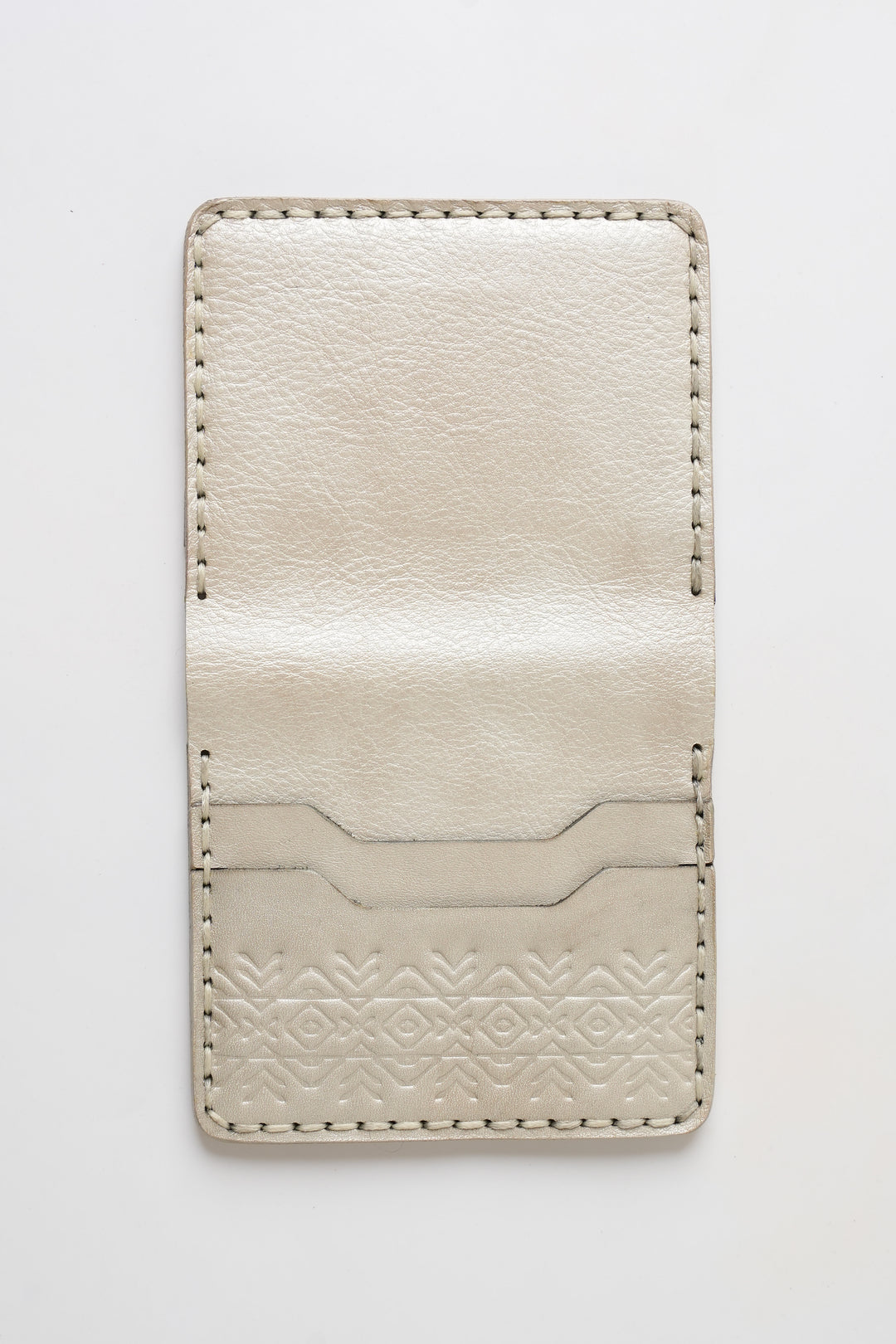 Engraving Wallet – Handmade Genuine Leather - Pearl Sand