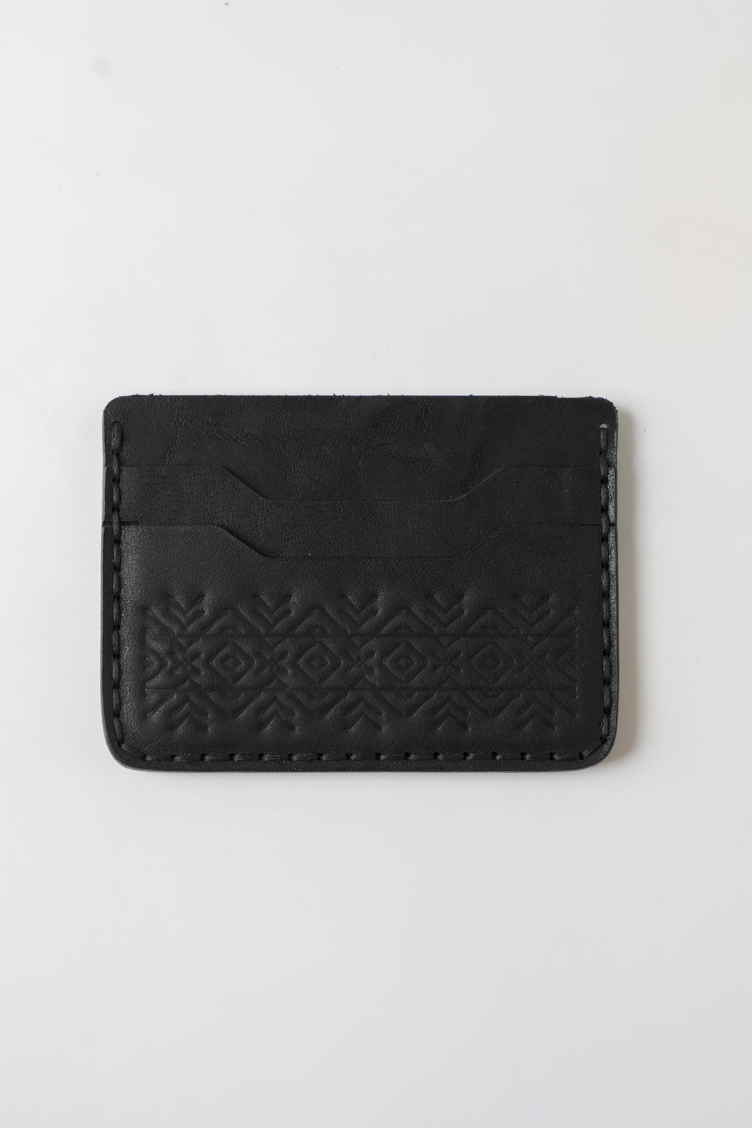 Engraving Card Holder – Handmade Genuine Leather - Black