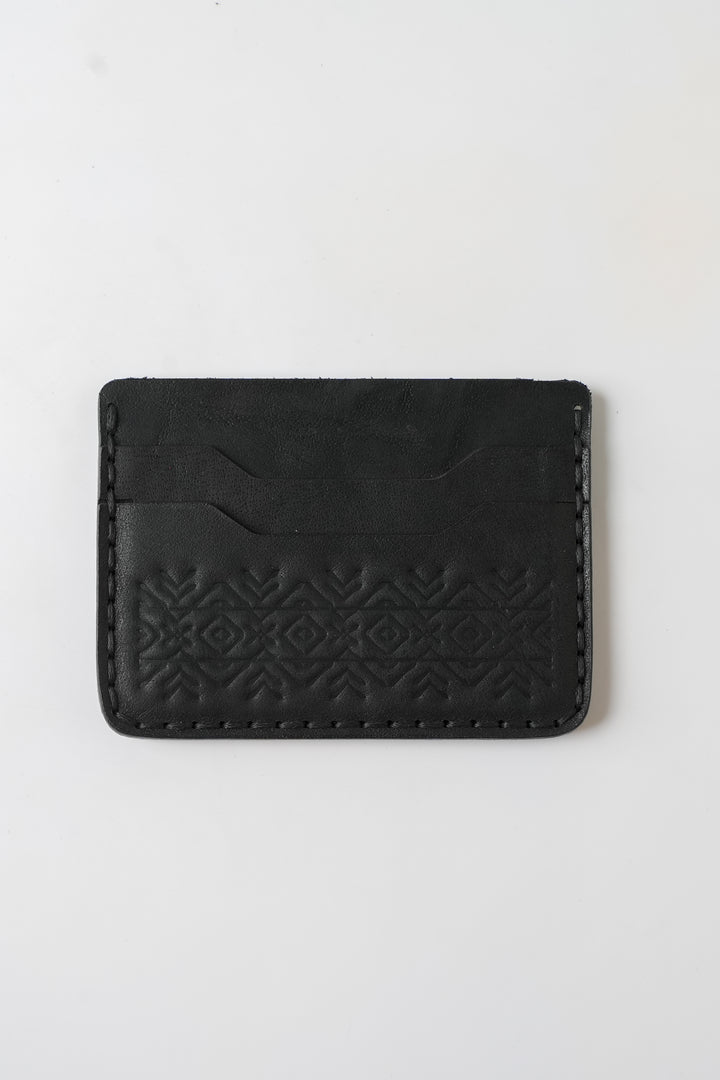 Engraving Card Holder – Handmade Genuine Leather - Black