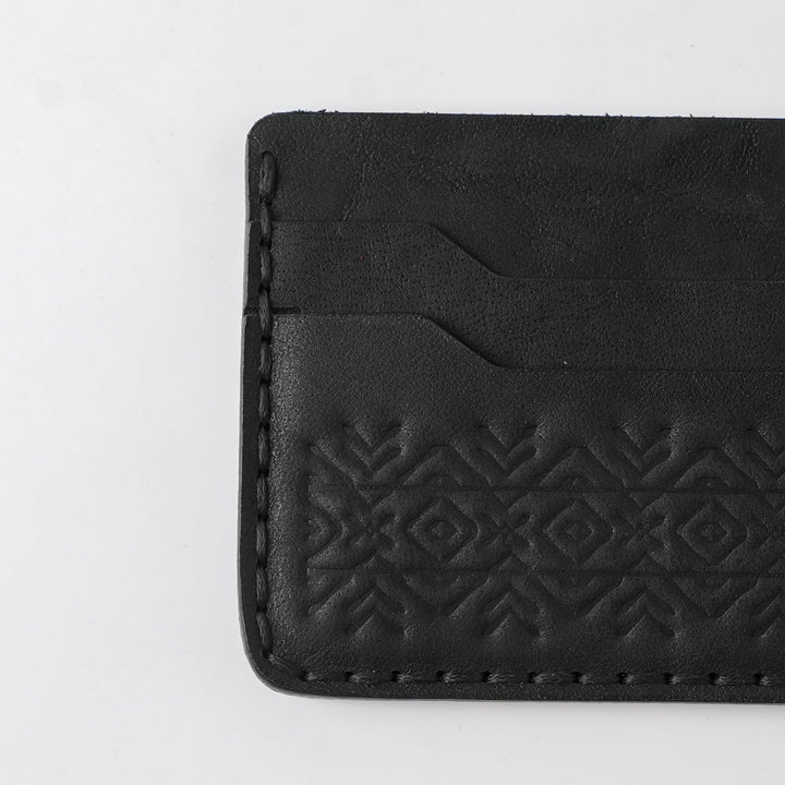 Engraving Card Holder – Handmade Genuine Leather - Black
