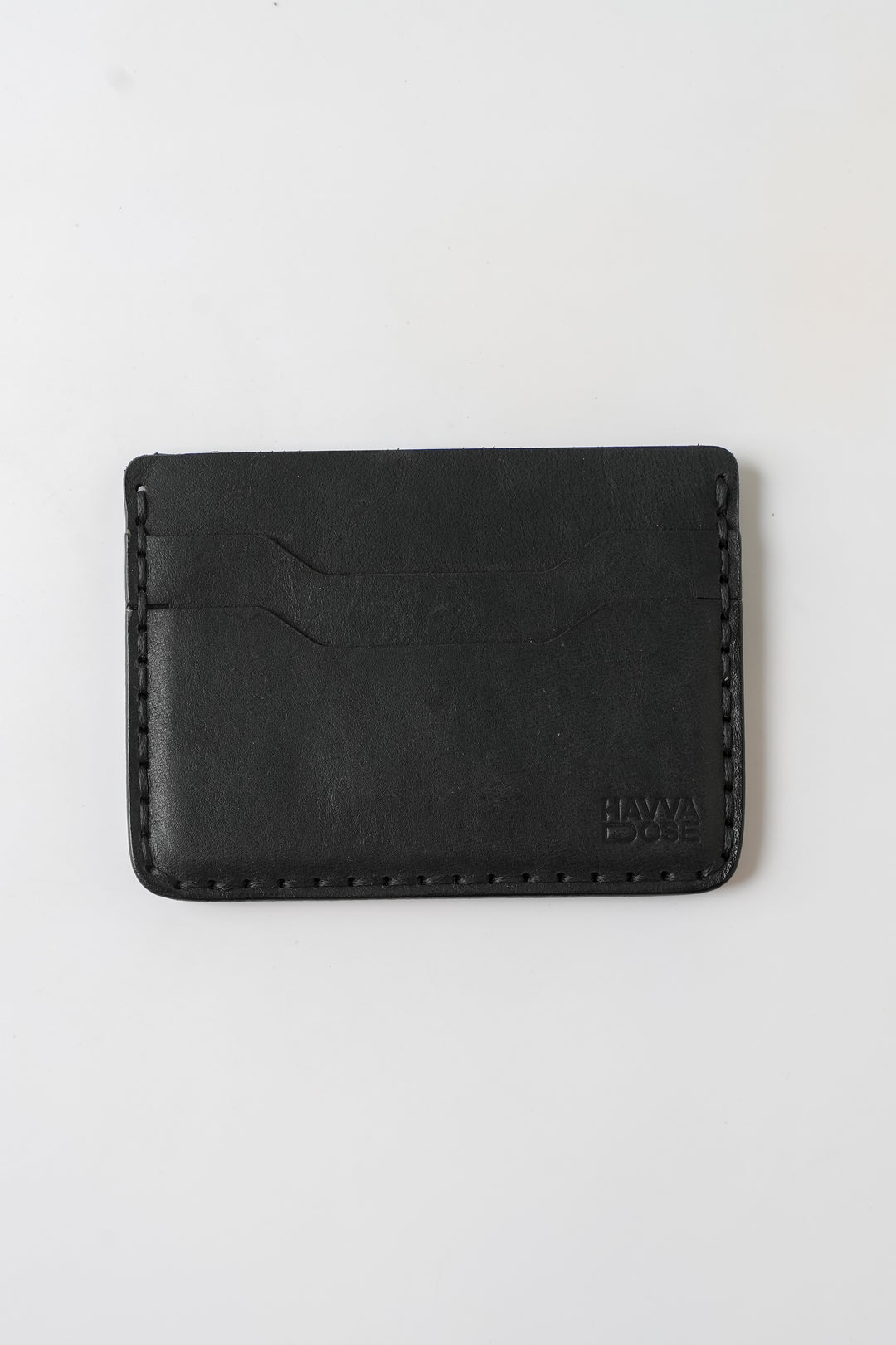 Engraving Card Holder – Handmade Genuine Leather - Black