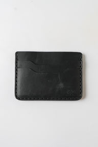 Midnight Rivet – Handmade Leather Card Holder Black