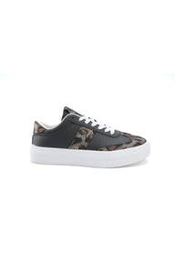 Luxe Leopard Print Sneakers Black