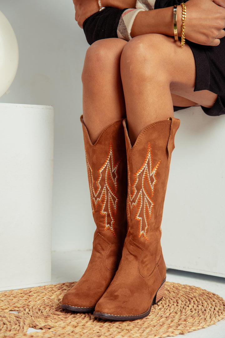 Cow Boy Texas Embroidered Knee Boots - Havan