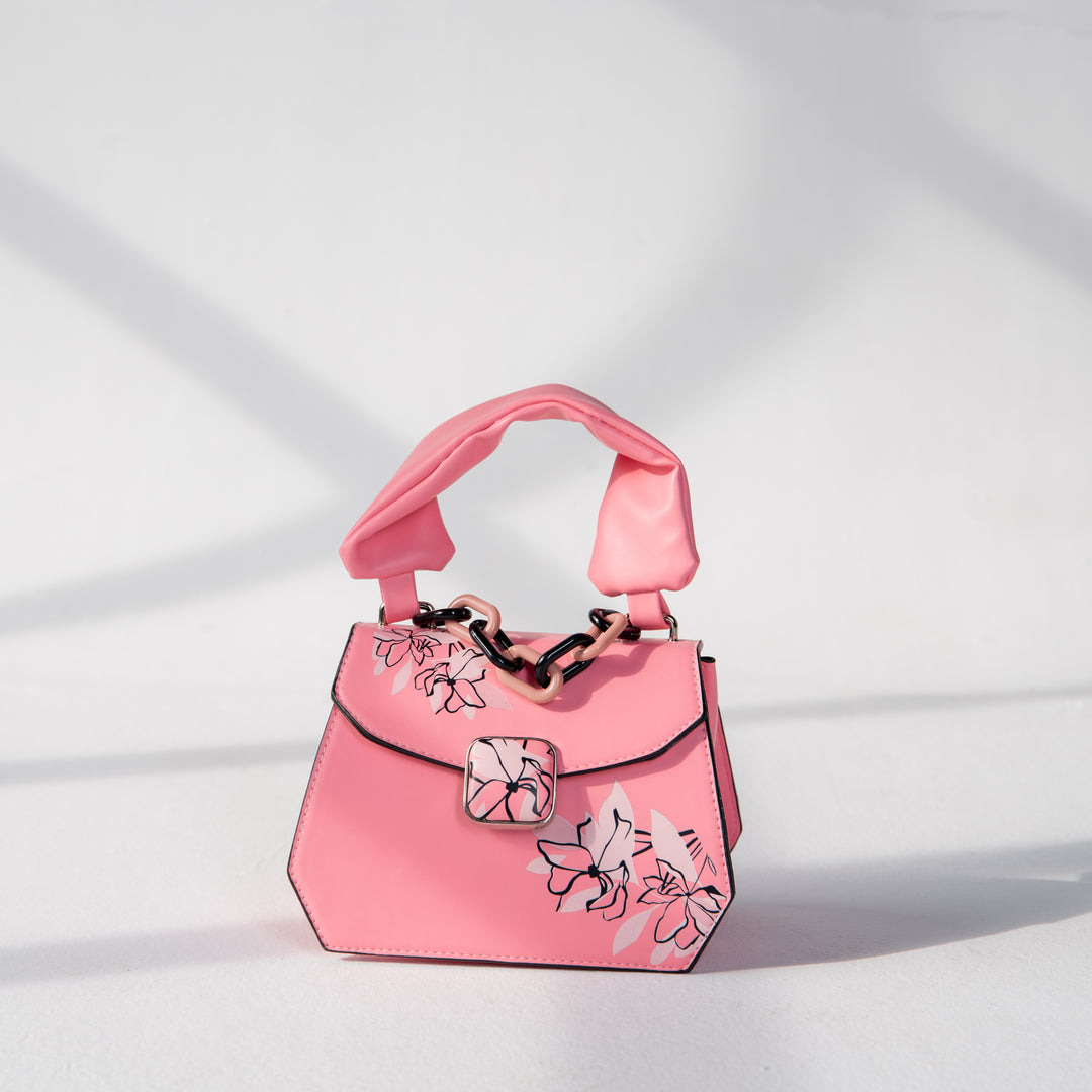 Flower Printed Bag - Pink