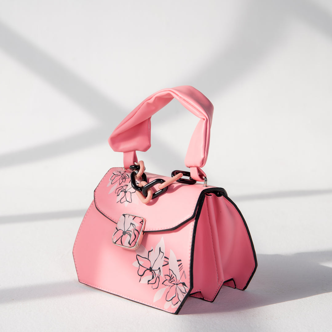 Flower Printed Bag - Pink