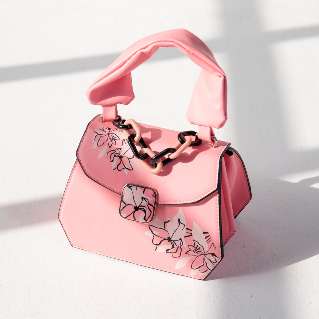 Flower Printed Bag - Pink