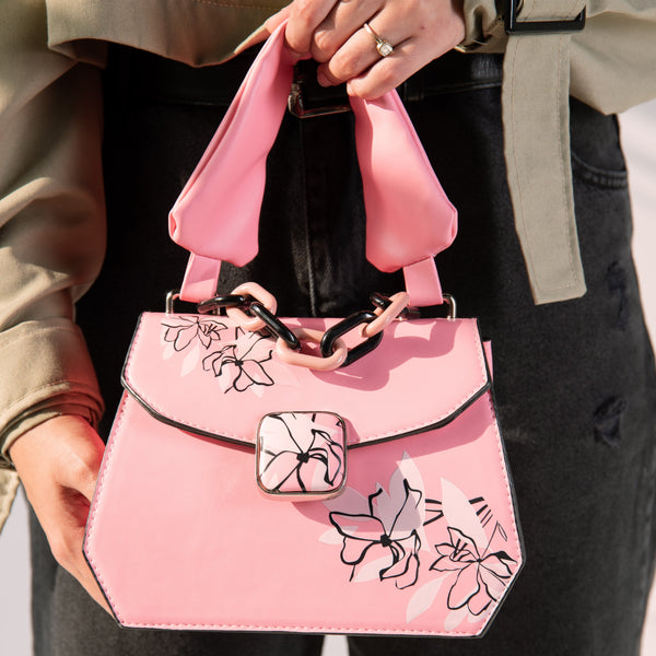 Flower Printed Bag - Pink