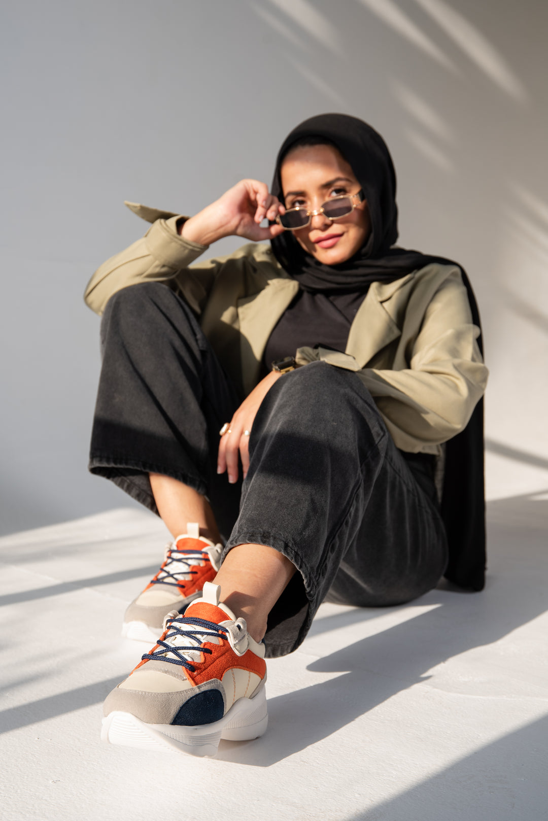 Chunky Sneaker Lined - Beige X Orange