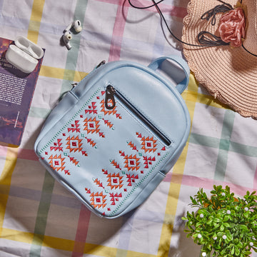 Botanical Babyblue Mini Backpack
