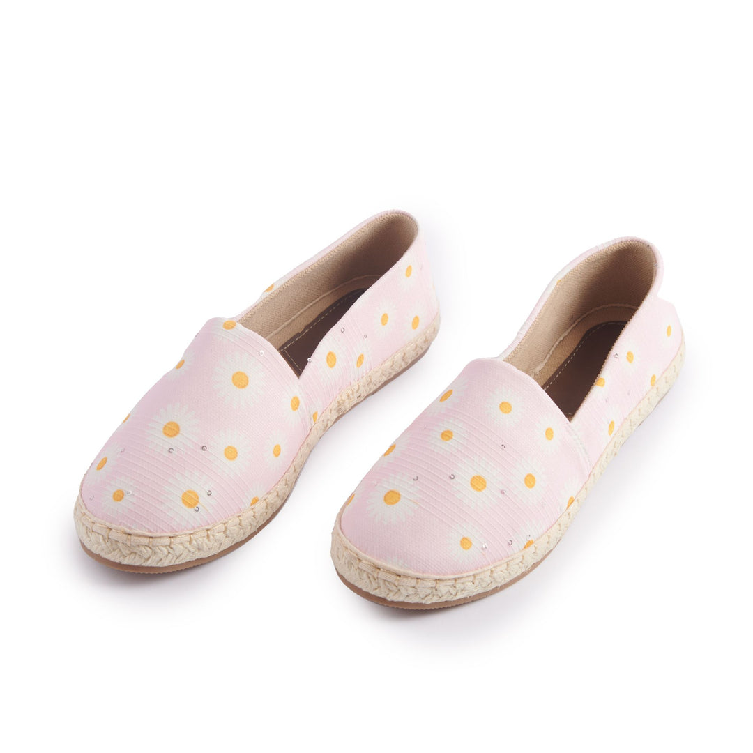 Çiçek | Flower Pattern Espadrilles - Pink