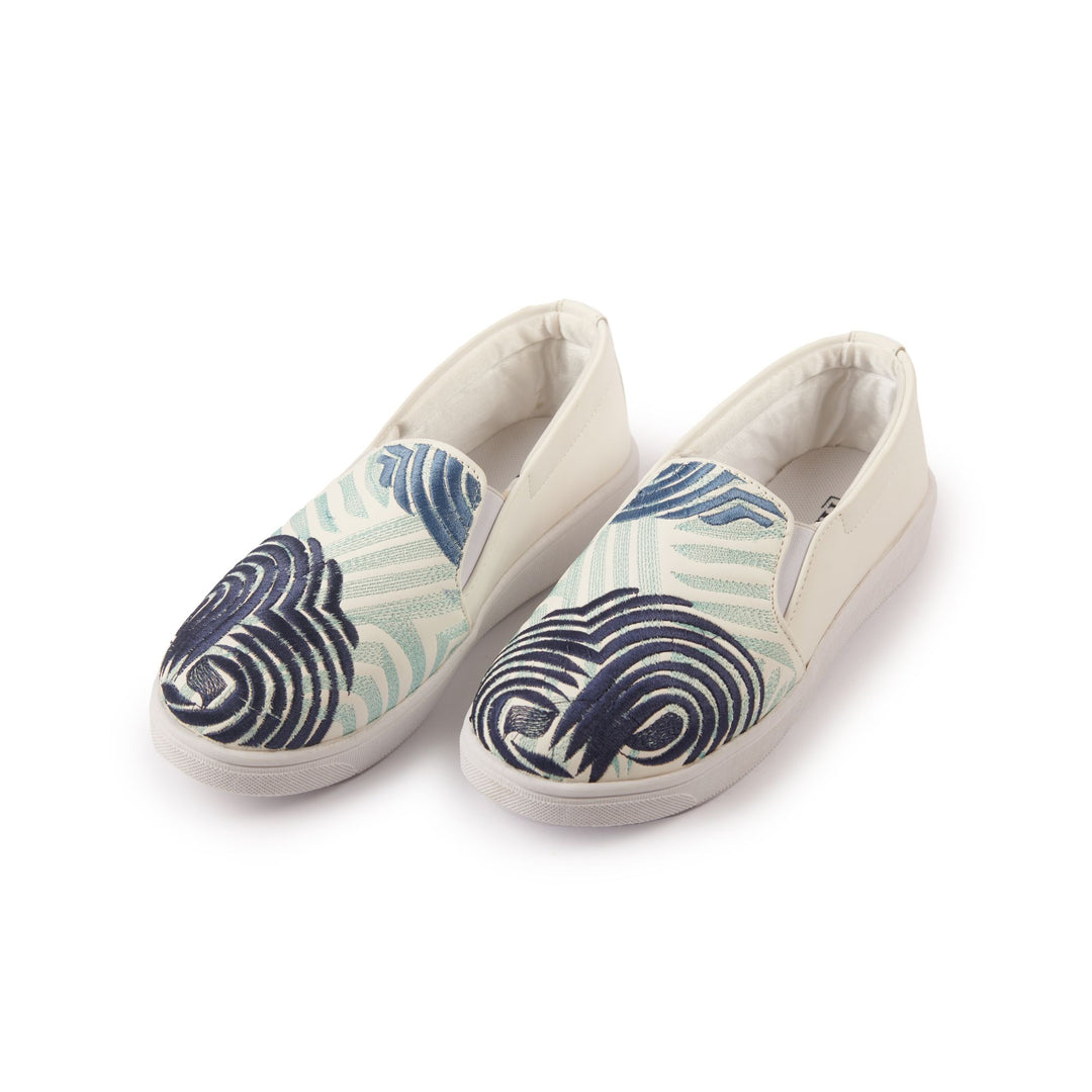 Sarmal | Spiraly Slip On Comfy Sneakers - Blue