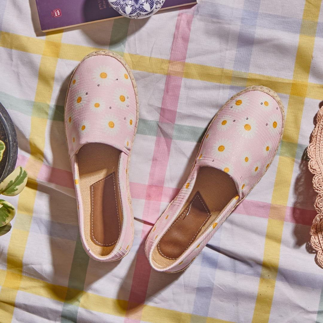 Çiçek | Flower Pattern Espadrilles - Pink