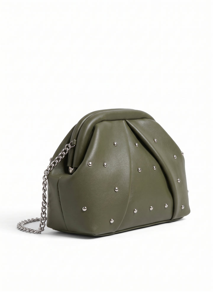 The Nova Ruched Clutch | Olive