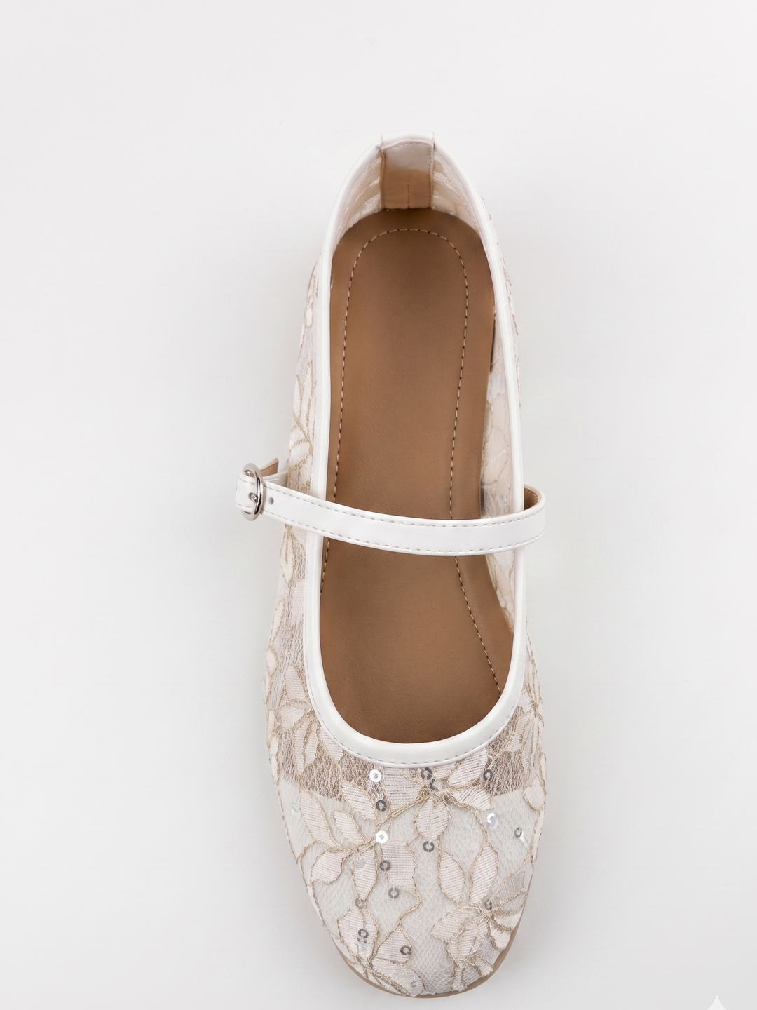The Amira Floral Flat - White