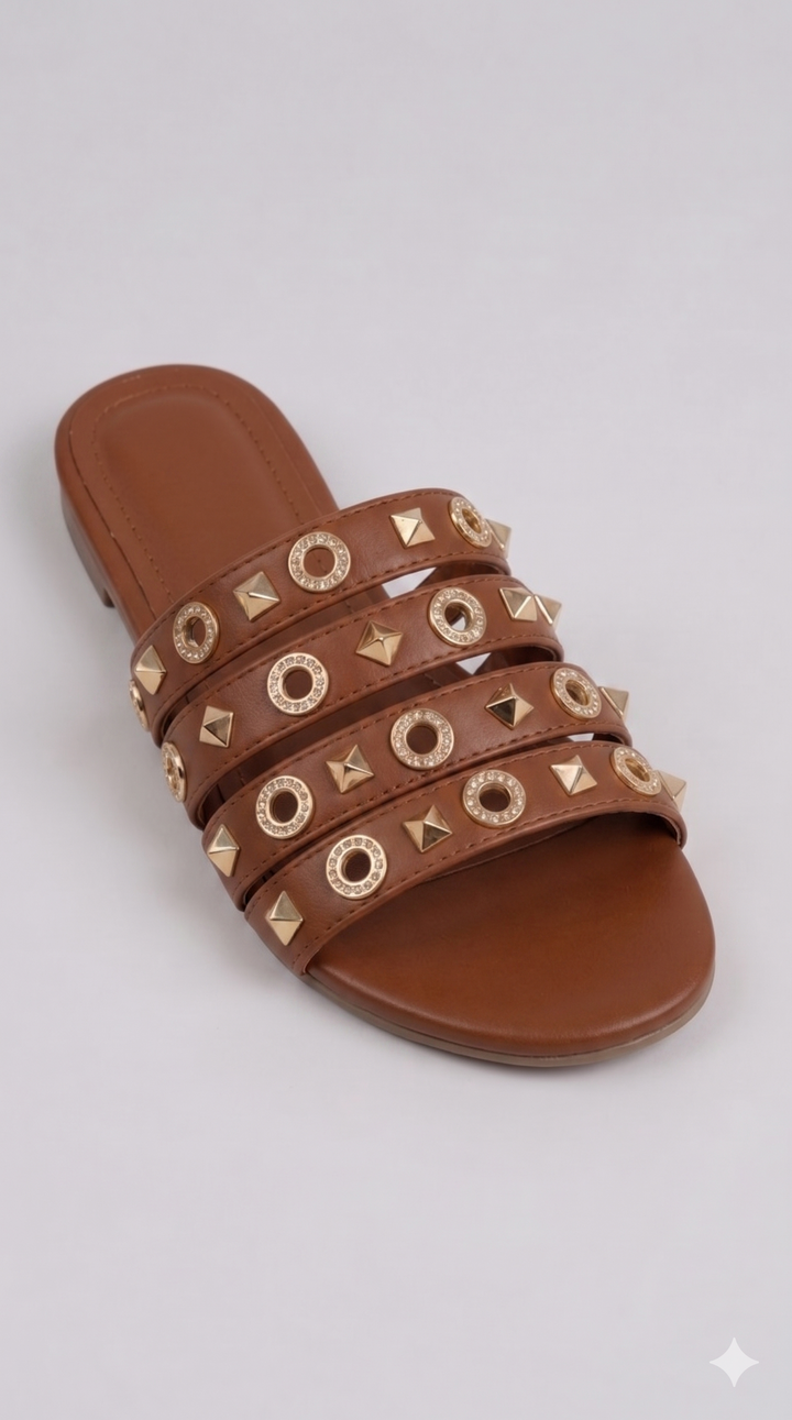 Gilded Horizon Multi-Strap Sandal - Havane