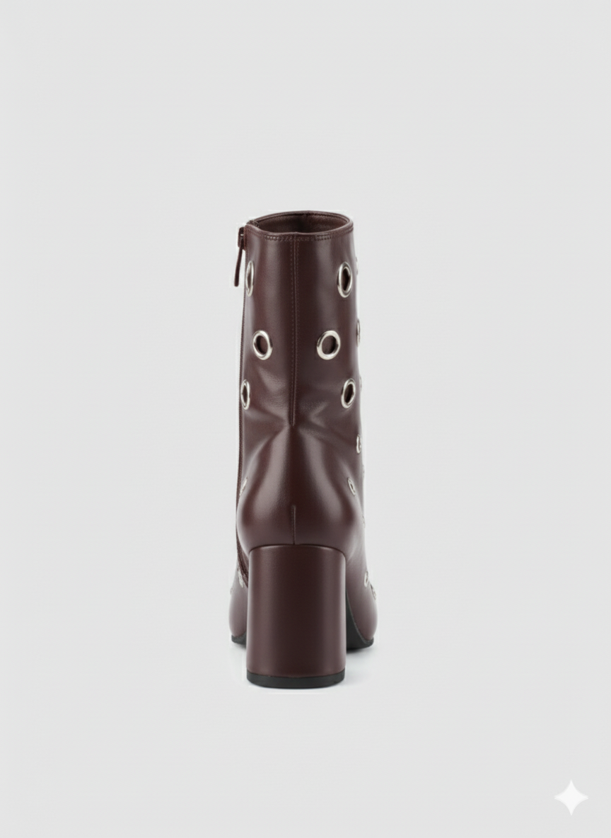 Eclipse Eyelet Block Boot | Dark Brown