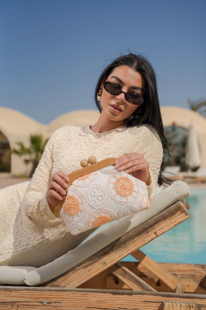 Boho Soleil Crochet Clutch