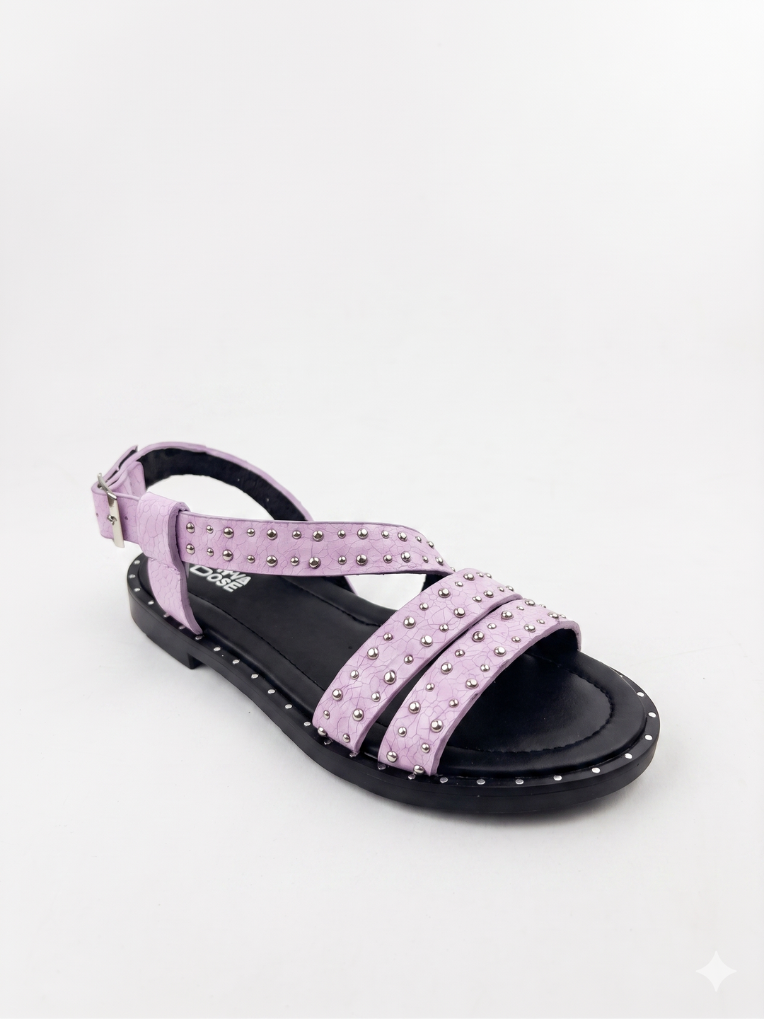 Lilac Studded Strappy Flat Sandal