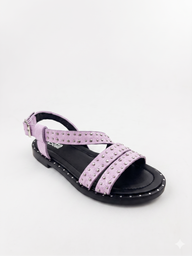 Lilac Studded Strappy Flat Sandal