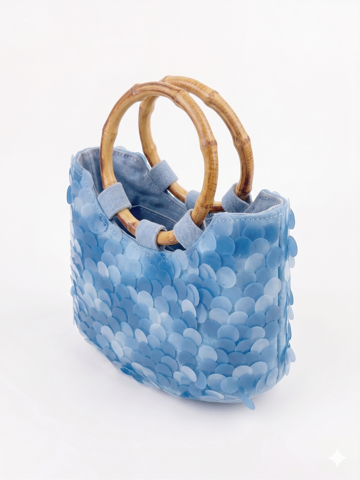The Azure Tide Sequin Tote