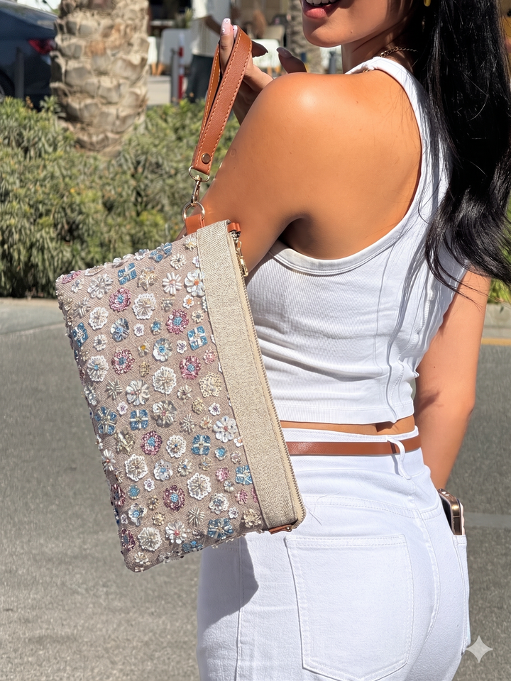The Canvas &amp; Coral Bloom Clutch
