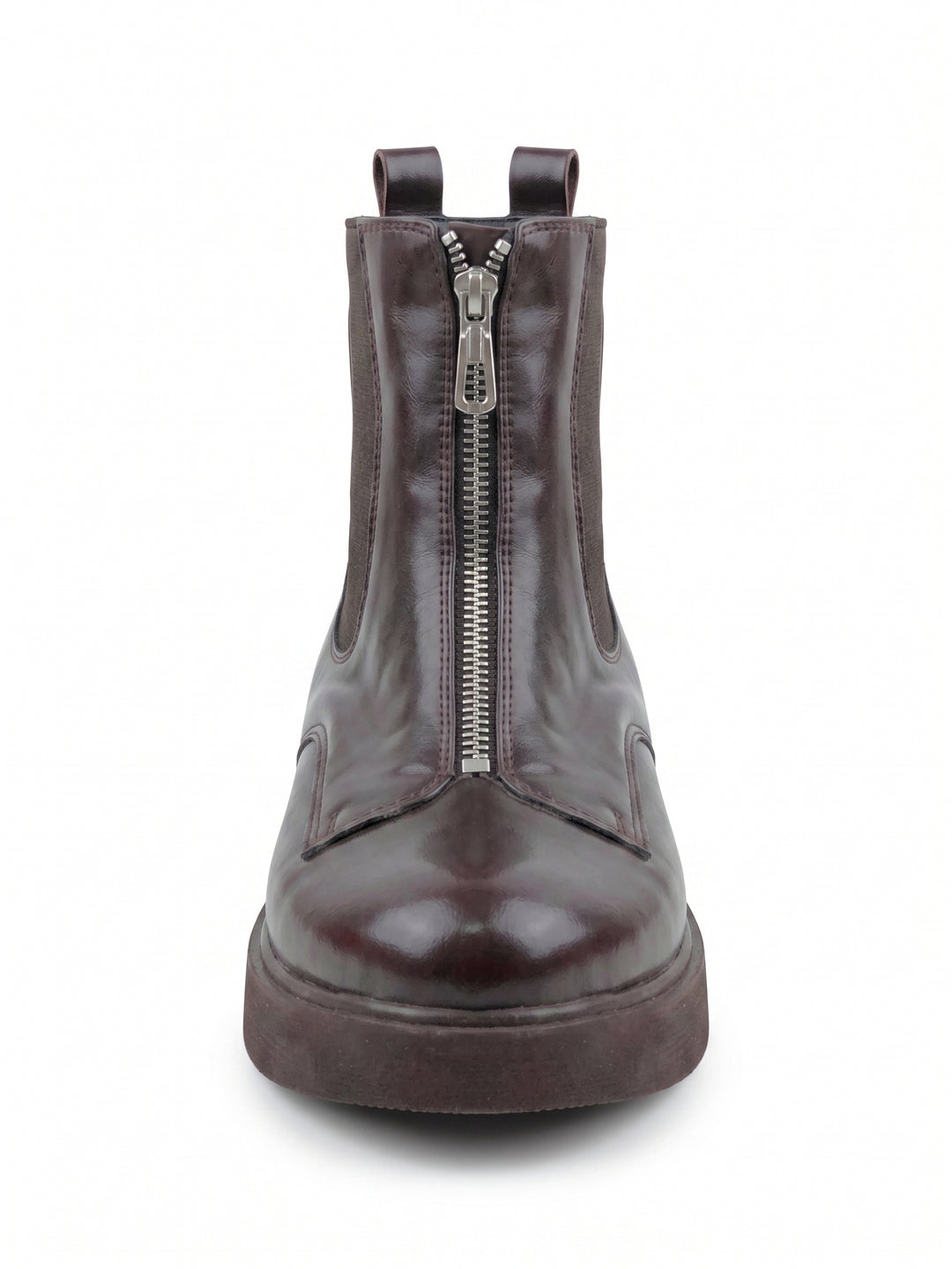 The Raven Chunky Front-Zip Combat Boots | Brown