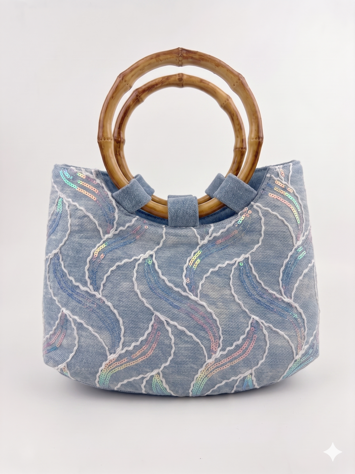 The Denim Coral Mini Tote