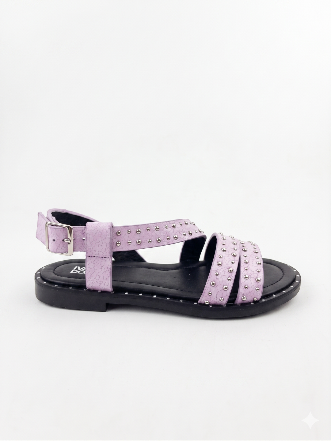 Lilac Studded Strappy Flat Sandal