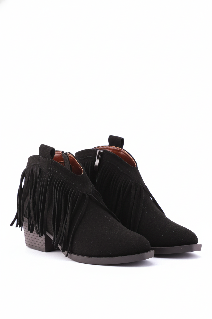 The Wild Heart Suede Ankle Booties | Black
