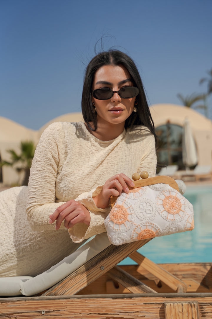 Boho Soleil Crochet Clutch