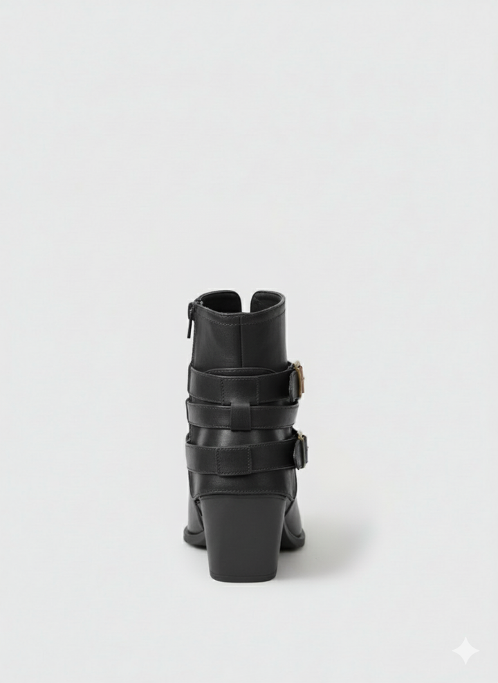 Sahara Triple Strap Leather Boots | black