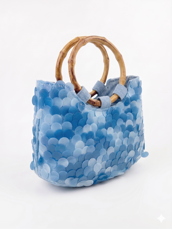 The Azure Tide Sequin Tote