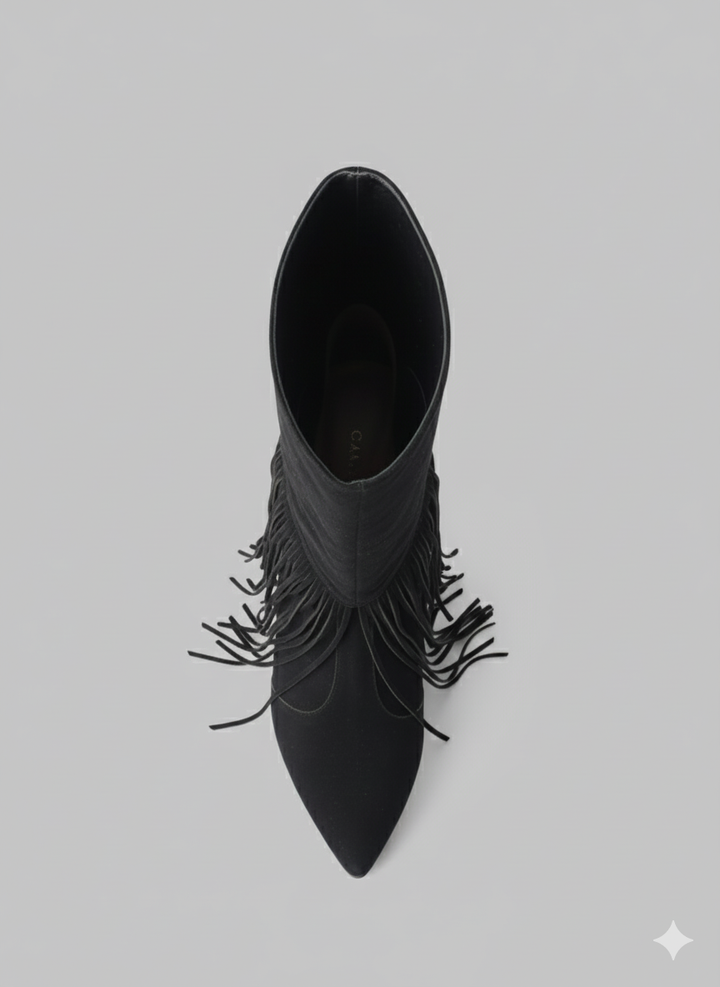 Wildheart Fringe Knee Boot| Black