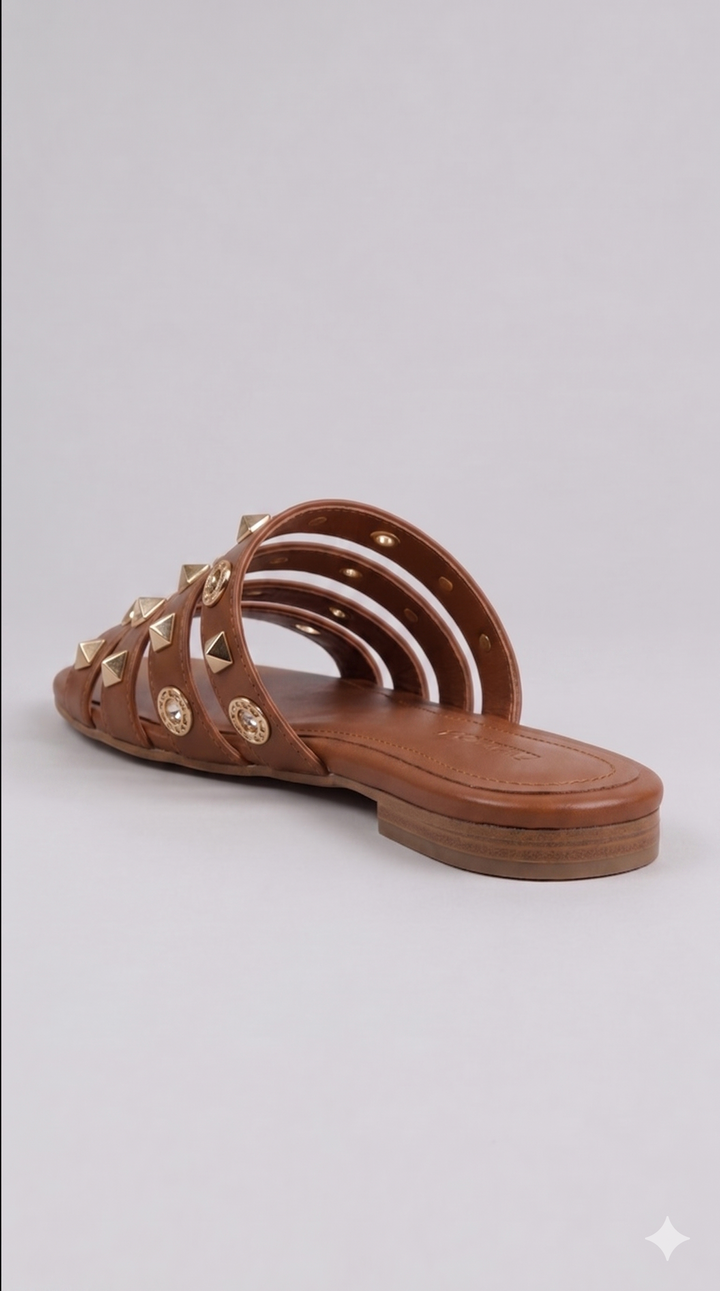 Gilded Horizon Multi-Strap Sandal - Havane