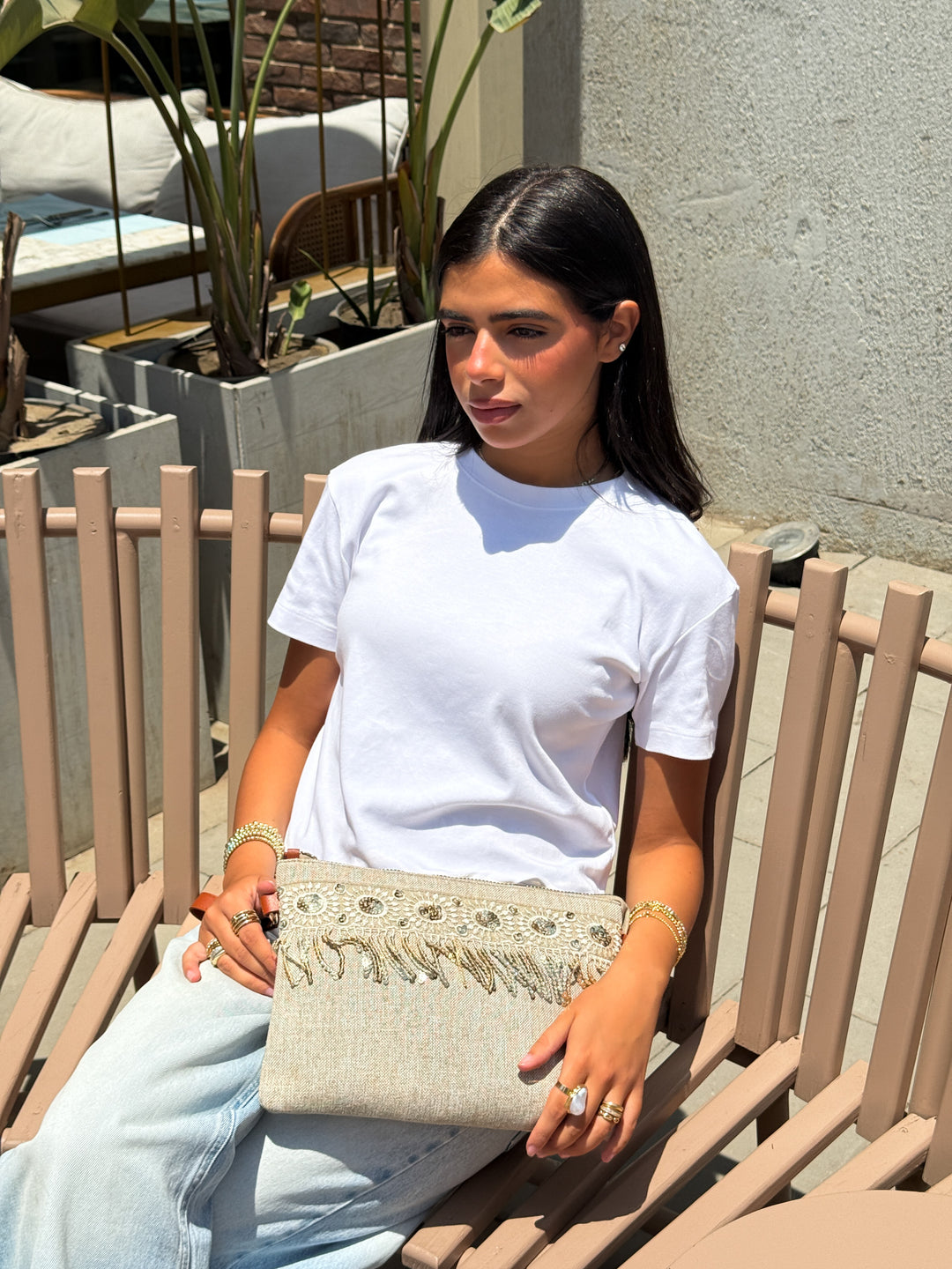 Oasis Charm Sequin Fringe Bag