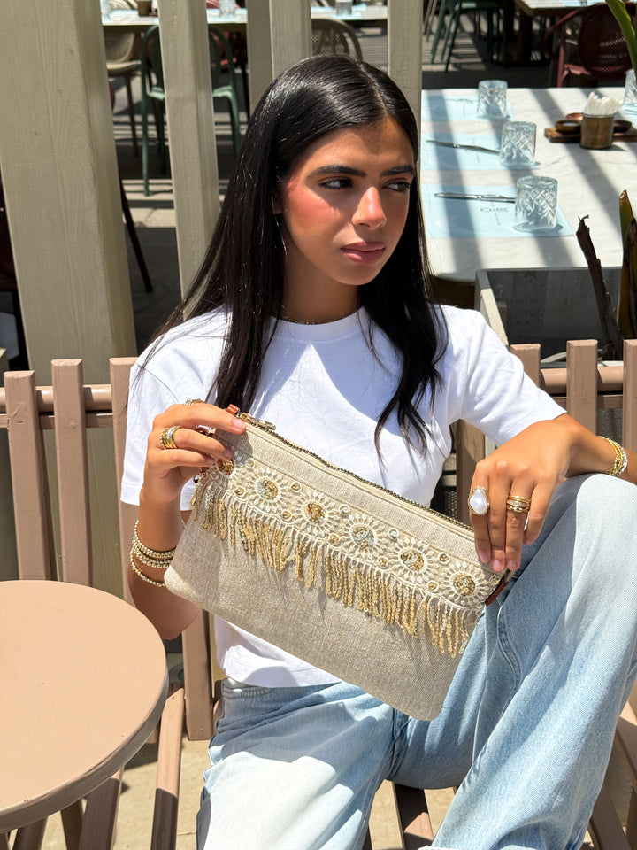 Oasis Charm Sequin Fringe Bag