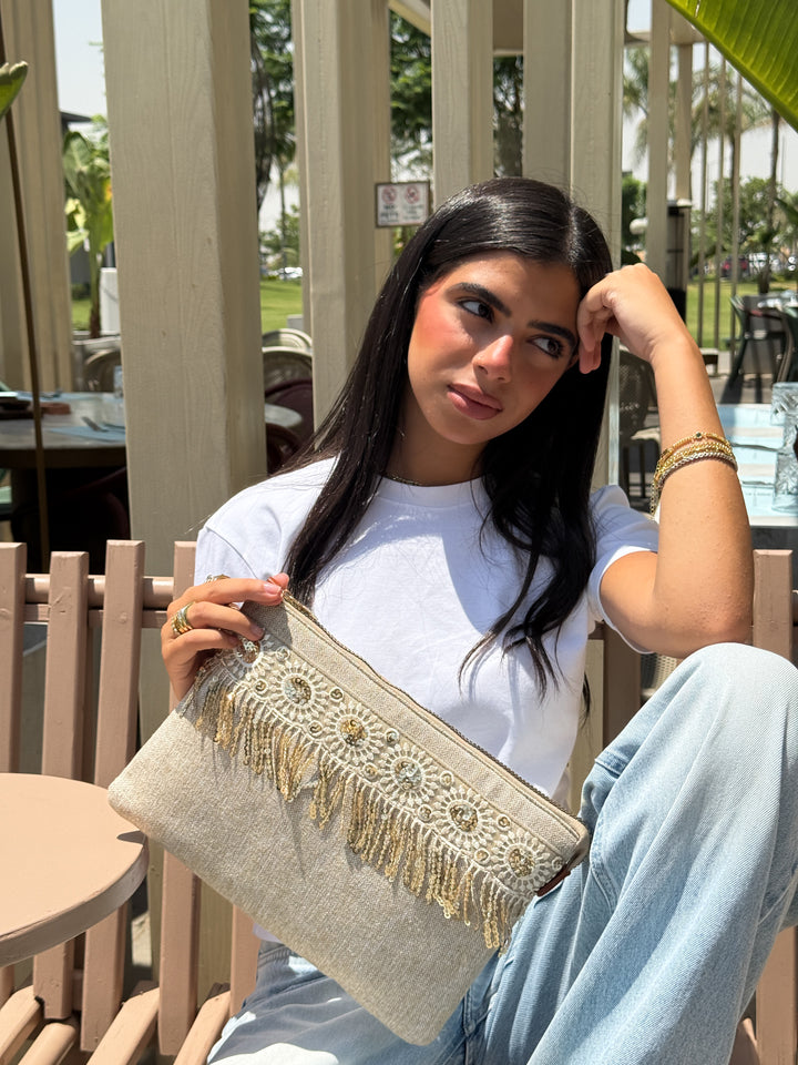 Oasis Charm Sequin Fringe Bag