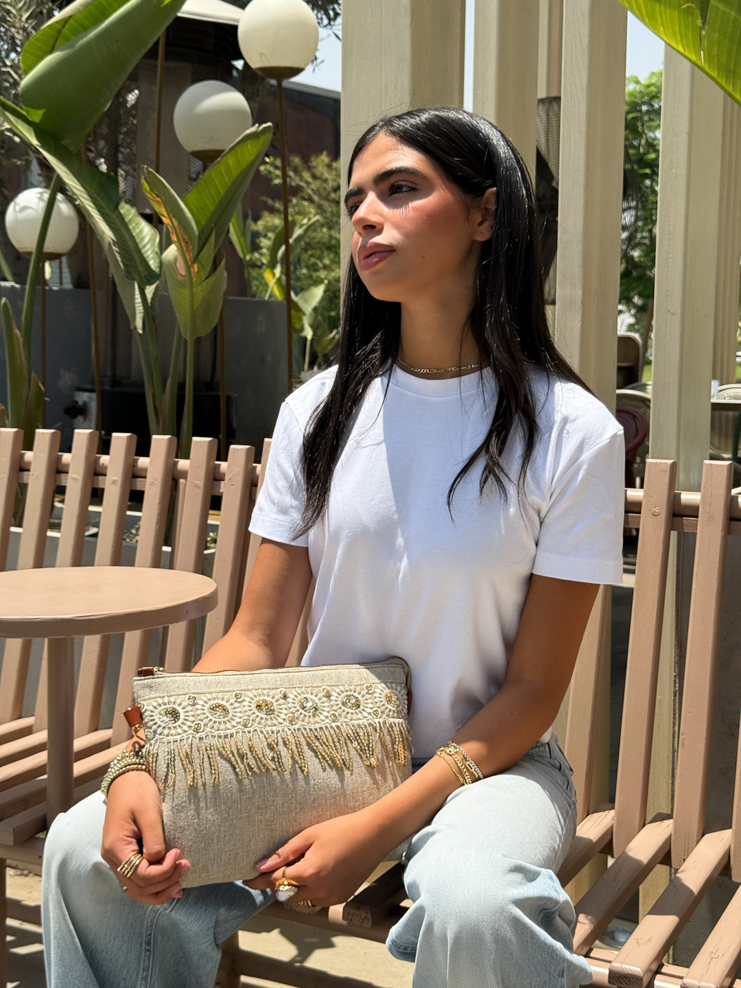 Oasis Charm Sequin Fringe Bag