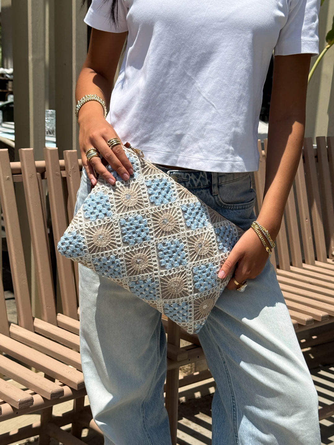 Skyloom Crochet Patchwork Clutch
